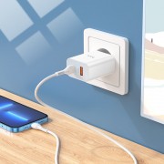 Сетевой адаптер hoco C97A PD20W+QC3.0 charger (EU) - White