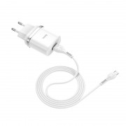 Зарядка hoco C12Q Smart QC3.0 charger set (Micro) (EU) - White