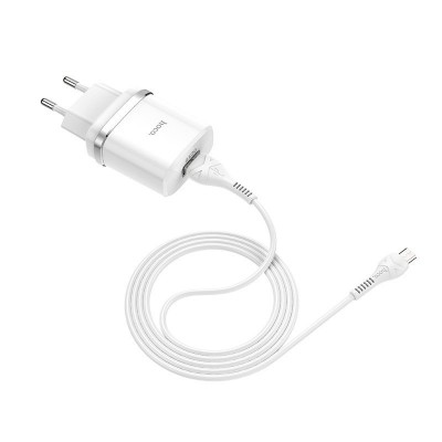 Зарядка hoco C12Q Smart QC3.0 charger set (Micro) (EU) - White Зарядка hoco C12Q Smart QC3.0 charger set (Micro) (EU) - White