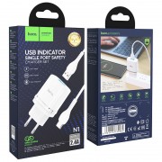 Сетевой адаптер hoco N1 Ardent single port charger set (for Type-C) (EU) - White