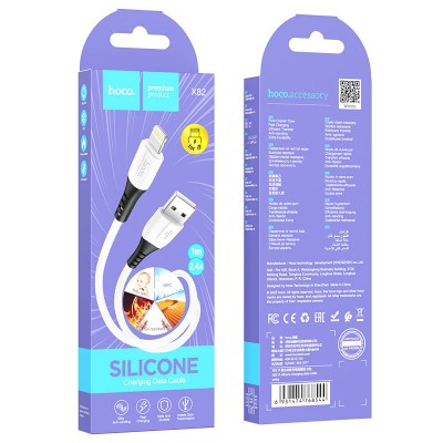 Кабель Hoco X82 iP silicone charging data cable - White Кабель Hoco X82 iP silicone charging data cable - White