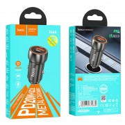 Автомобильное зарядное устройство Hoco Z46A Blue whale PD20W+QC3.0 car charger - Metal gray
