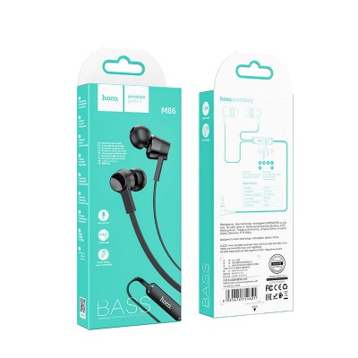 Наушники hoco M86 Oceanic universal earphones with mic - Black Наушники hoco M86 Oceanic universal earphones with mic - Black
