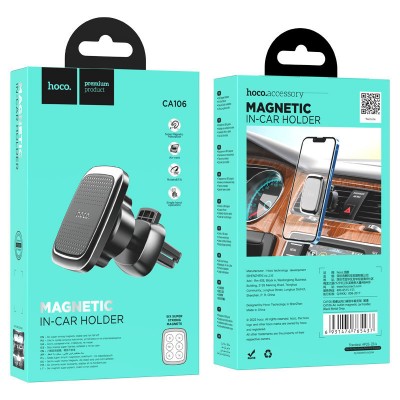 Автодержатель hoco CA106 Air outlet magnetic car holder - Black Автодержатель hoco CA106 Air outlet magnetic car holder - Black