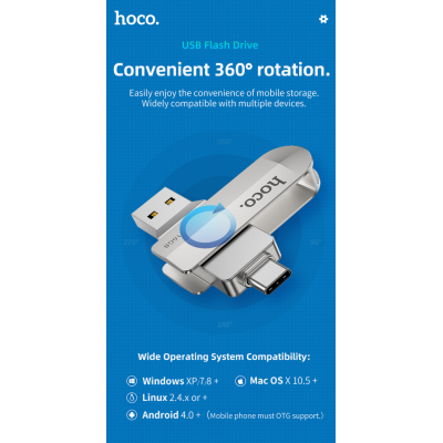 Флеш-накопитель USB 3.0 hoco UD10 16GB Type-C Флеш-накопитель USB 3.0 hoco UD10 16GB Type-C