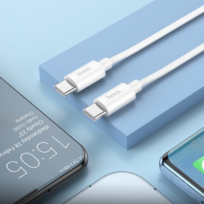 Кабель Hoco X87 Magic silicone 60W PD charging data cable for Type-C to Type-C - White Кабель Hoco X87 Magic silicone 60W PD charging data cable for Type-C to Type-C - White
