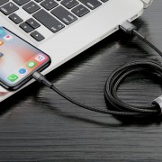 Кабель Baseus Cafule Cable special edition USB For iP 1.5A (CALKLF-HG1) 2M - Grey+Black