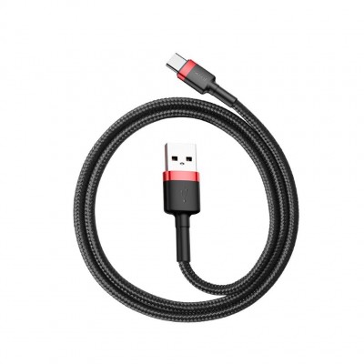 Кабель Baseus cafule Cable USB For Type-C 3A 1M (CATKLF-B91) - Red+Black Кабель Baseus cafule Cable USB For Type-C 3A 1M (CATKLF-B91) - Red+Black