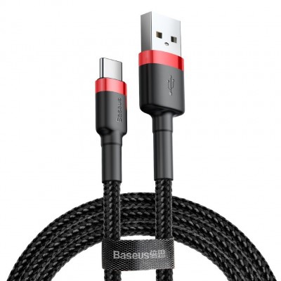 Кабель Baseus cafule Cable USB For Type-C 3A 1M (CATKLF-B91) - Red+Black Кабель Baseus cafule Cable USB For Type-C 3A 1M (CATKLF-B91) - Red+Black