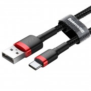 Кабель Baseus cafule Cable USB For Type-C 3A 1M (CATKLF-B91) - Red+Black