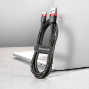 Кабель Baseus cafule Cable USB For Type-C 3A 1M (CATKLF-B91) - Red+Black