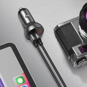 Автомобильное зарядное устройство Baseus Digital Display Dual USB 4.8A Car Charger 24W (CCBX-0S) - Silver