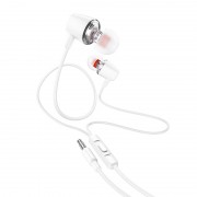 Наушники Hoco M107 discoverer universal earphones with mic - White