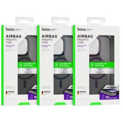 Чехол Hoco AS5 19ft anti-fall flexible airbag magnetic case for iPhone 15 Pro - Фиолетовый Чехол Hoco AS5 19ft anti-fall flexible airbag magnetic case for iPhone 15 Pro - Фиолетовый