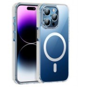 Чехол Hoco AS6 Transparent anti-fall magnetic protective case iPhone 15 Pro - Прозрачный черный