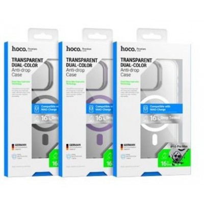 Чехол Hoco AS6 Transparent anti-fall magnetic protective case iPhone 15 Pro - Прозрачный черный Чехол Hoco AS6 Transparent anti-fall magnetic protective case iPhone 15 Pro - Прозрачный черный