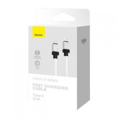 Кабель BASEUS coolplay series fast charging cable type-c to ip 20w 1m - White (CAKW000002) Кабель BASEUS coolplay series fast charging cable type-c to ip 20w 1m - White (CAKW000002)
