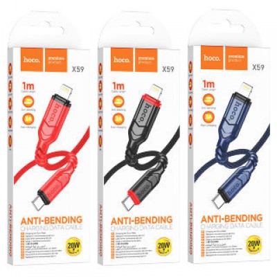 Кабель Hoco X59 victory PD charging data cable iphone (L=1M) - Black Кабель Hoco X59 victory PD charging data cable iphone (L=1M) - Black