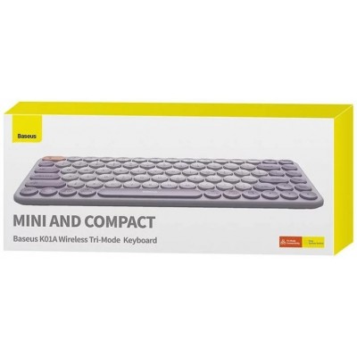 Беспроводная клавиатура Baseus K01A Wireless Tri-Mode Keyboard (B00955503513-00) - Фиолетовый Беспроводная клавиатура Baseus K01A Wireless Tri-Mode Keyboard (B00955503513-00) - Фиолетовый