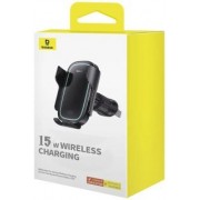 Автодержатель с беспроводной зарядкой Baseus Milky Way Pro Series Wireless Charging Electric Car Mount Phone Holder 15W (C40357000111-00) - Черный