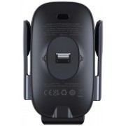 Автодержатель с беспроводной зарядкой Baseus Milky Way Pro Series Wireless Charging Electric Car Mount Phone Holder 15W (C40357000111-00) - Черный