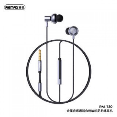 Наушники Remax Metal braided wired earphone for music & call RM-730 - Grey Наушники Remax Metal braided wired earphone for music & call RM-730 - Grey