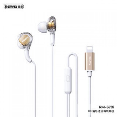Наушники Remax Wired Earphone for Music & call RM-670i - White Наушники Remax Wired Earphone for Music & call RM-670i - White