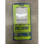 Сетевой адаптер Remax Surie 20W PD+QC Fast Charger RP-U68 EU - White