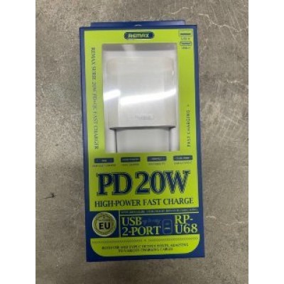 Сетевой адаптер Remax Surie 20W PD+QC Fast Charger RP-U68 EU - White Сетевой адаптер Remax Surie 20W PD+QC Fast Charger RP-U68 EU - White