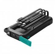 Power Bank Joyroom JR-L016 2.4A with Three Cables 10000mAh - Black With USB to Type-C 0.25m Cable-Black