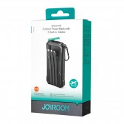 Power Bank Joyroom JR-L016 2.4A with Three Cables 10000mAh - Black With USB to Type-C 0.25m Cable-Black