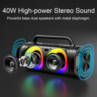 Колонка Joyroom JR-MW02 40W wireless speaker with RGB lights - Black Колонка Joyroom JR-MW02 40W wireless speaker with RGB lights - Black