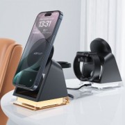 Держатель с беспроводной зарядкой Acefast E17 desktop 3-in-1 wireless charging holder - Black