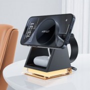Держатель с беспроводной зарядкой Acefast E17 desktop 3-in-1 wireless charging holder - Black