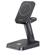 Держатель с беспроводной зарядкой Acefast E3 desktop three-in-one wireless charging stand - Black