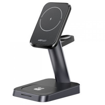 Держатель с беспроводной зарядкой Acefast E3 desktop three-in-one wireless charging stand - Black Держатель с беспроводной зарядкой Acefast E3 desktop three-in-one wireless charging stand - Black