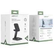 Держатель с беспроводной зарядкой Acefast E3 desktop three-in-one wireless charging stand - Black