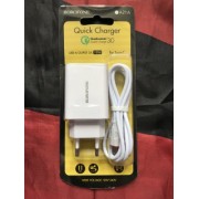 Сетевой адаптер Borofone Wall charger BA21A Long journey QC3.0 EU set with cable Type-C