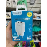 Зарядка Celebrat C-N1 EU 2.1A Home Fast Charger for Type-c - White