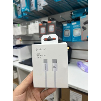 Кабель Celebrat U600 Type-c to Type-c 1m Cable - White Кабель Celebrat U600 Type-c to Type-c 1m Cable - White
