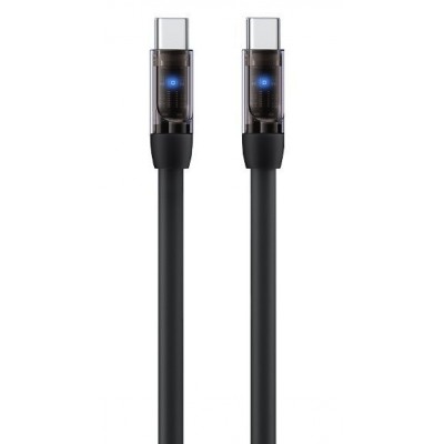 Кабель REMAX Mecha Series 100W Liquid Silicone Fast Charging Data Cable With Light 1.2m RC-C108 (T.C to T.C) - Black Кабель REMAX Mecha Series 100W Liquid Silicone Fast Charging Data Cable With Light 1.2m RC-C108 (T.C to T.C) - Black