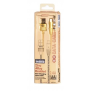 Кабель Remax Infinity series 2.4A Zinc Alloy Braided fast charging data cable RC-C102 (T.C) - Gold