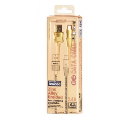 Кабель Remax Infinity series 2.4A Zinc Alloy Braided fast charging data cable RC-C102 (T.C) - Gold Кабель Remax Infinity series 2.4A Zinc Alloy Braided fast charging data cable RC-C102 (T.C) - Gold