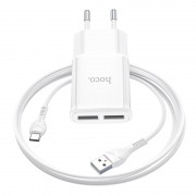 Зарядка hoco C88A Star round dual port charger set (Type-C) (EU) - Белый