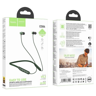 Наушники Hoco ES64 Easy Sound sports BT earphones -Dark green Наушники Hoco ES64 Easy Sound sports BT earphones -Dark green