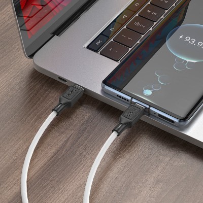 Кабель Hoco X90 Cool 60W silicone charging data cable for Type-C to Type-C - White Кабель Hoco X90 Cool 60W silicone charging data cable for Type-C to Type-C - White