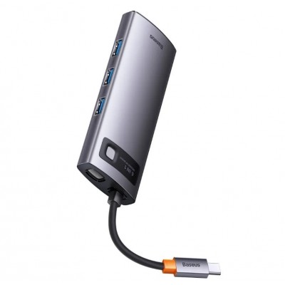 Хаб Baseus Metal Gleam Series 6-in-1 Multifunctional Type-C HUB Docking Station Gray (Type-C to HDMI*2+USB3.0*3+PD*1) (WKWG030113) Хаб Baseus Metal Gleam Series 6-in-1 Multifunctional Type-C HUB Docking Station Gray (Type-C to HDMI*2+USB3.0*3+PD*1) (WKWG030113)