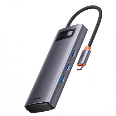 Хаб Baseus Metal Gleam Series 6-in-1 Multifunctional Type-C HUB Docking Station Gray (Type-C to HDMI*2+USB3.0*3+PD*1) (WKWG030113) Хаб Baseus Metal Gleam Series 6-in-1 Multifunctional Type-C HUB Docking Station Gray (Type-C to HDMI*2+USB3.0*3+PD*1) (WKWG030113)