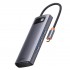 Хаб Baseus Metal Gleam Series 6-in-1 Multifunctional Type-C HUB Docking Station Gray (Type-C to HDMI*2+USB3.0*3+PD*1) (WKWG030113) Хаб Baseus Metal Gleam Series 6-in-1 Multifunctional Type-C HUB Docking Station Gray (Type-C to HDMI*2+USB3.0*3+PD*1) (WKWG030113)