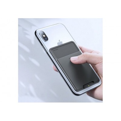 Чехол-органайзер Baseus back stick silicone card bag - Dark grey (ACKD-A0G) Чехол-органайзер Baseus back stick silicone card bag - Dark grey (ACKD-A0G)